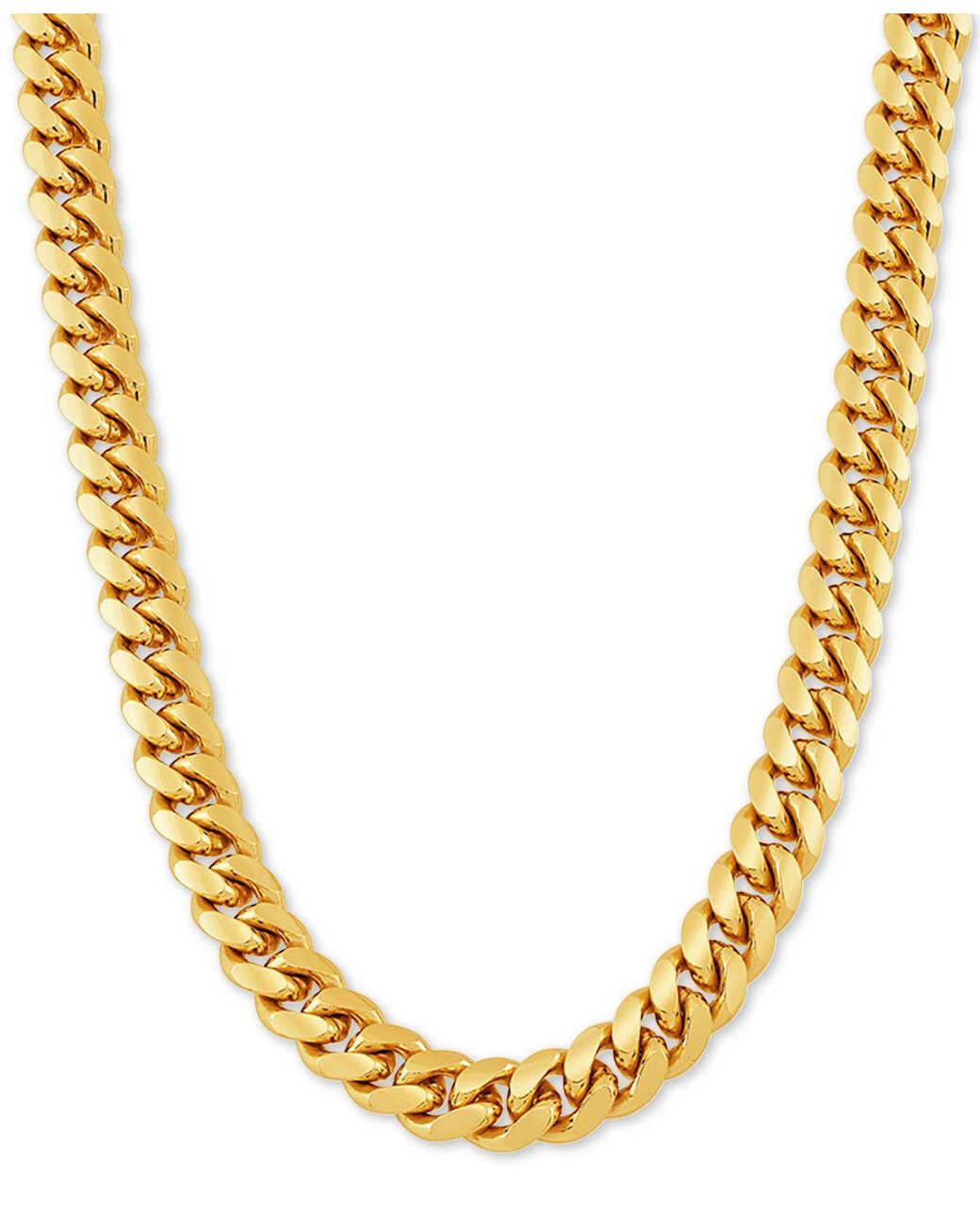 Macy's Cuban Link 26" Chain Necklace In 18k Goldplated Sterling Silver