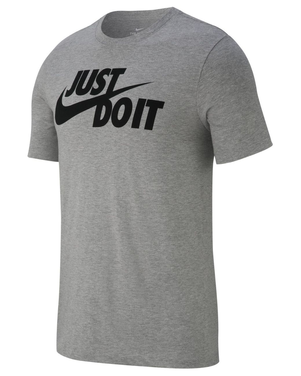 Nike Cotton Nsw Just Do It Swoosh Tee in Dark Grey Heather/Black (Gray ...