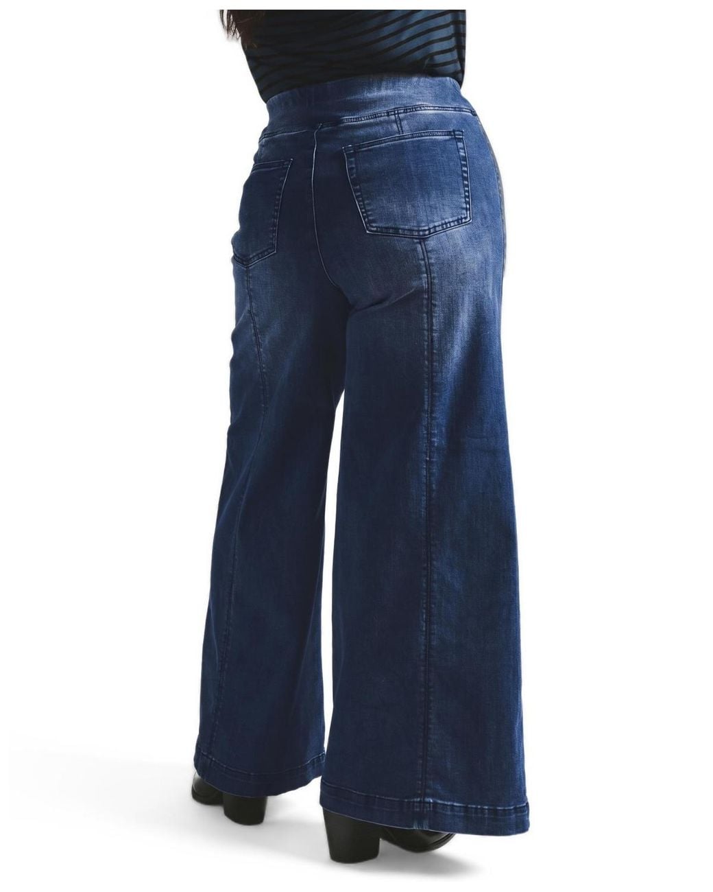 UNIVERSAL STANDARD Plus Size Olivia Pintuck Wide Leg Jeans in Blue | Lyst