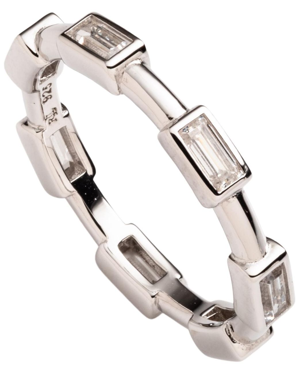 Ralph Lauren Cubic Zirconia Sterling Band Ring in Metallic | Lyst