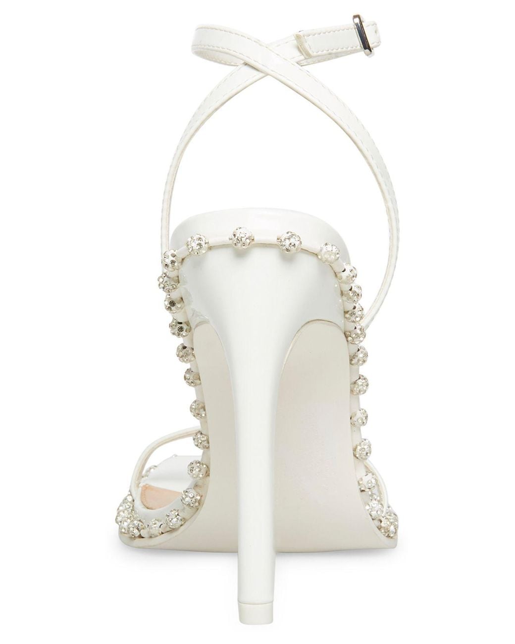 Steve Madden Zelle Two-piece Rhinestone Studded Sandals in White | Lyst