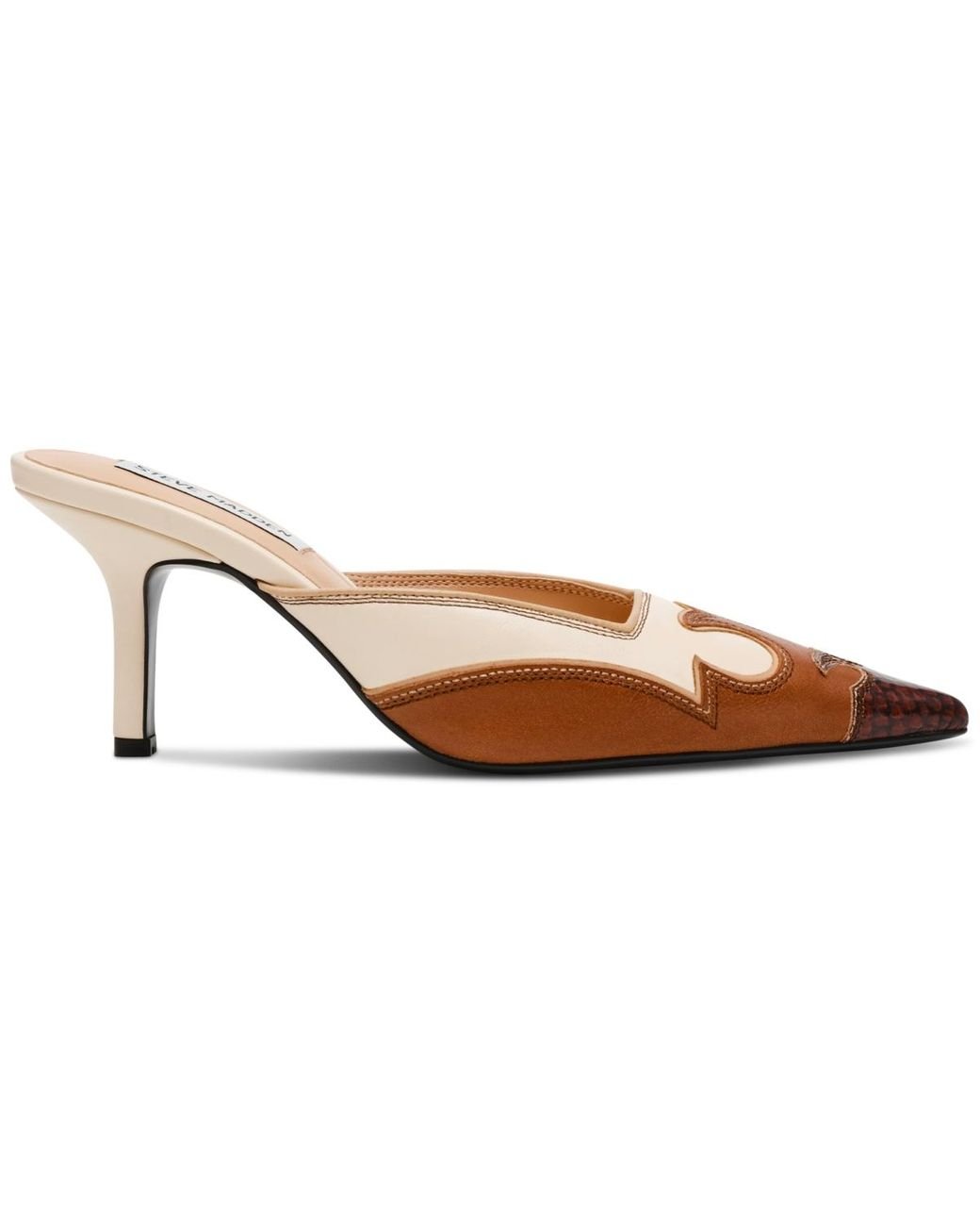 Steve Madden Thorin Pointed-toe Mid-heel Mule Pumps in Brown