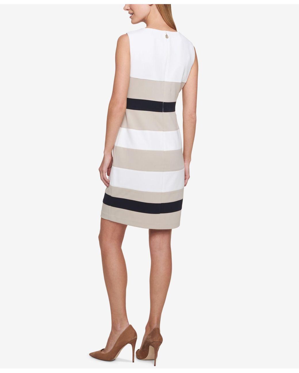 Tommy hilfiger striped sales scuba sheath dress