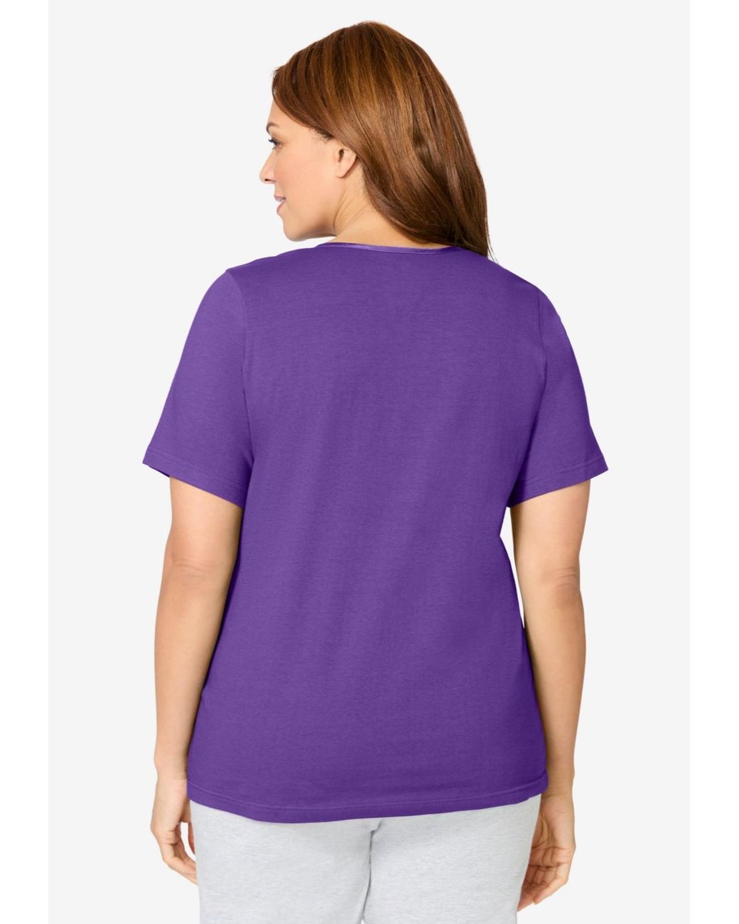 Dreams & Co. Purple Plus Size Sleep Tee