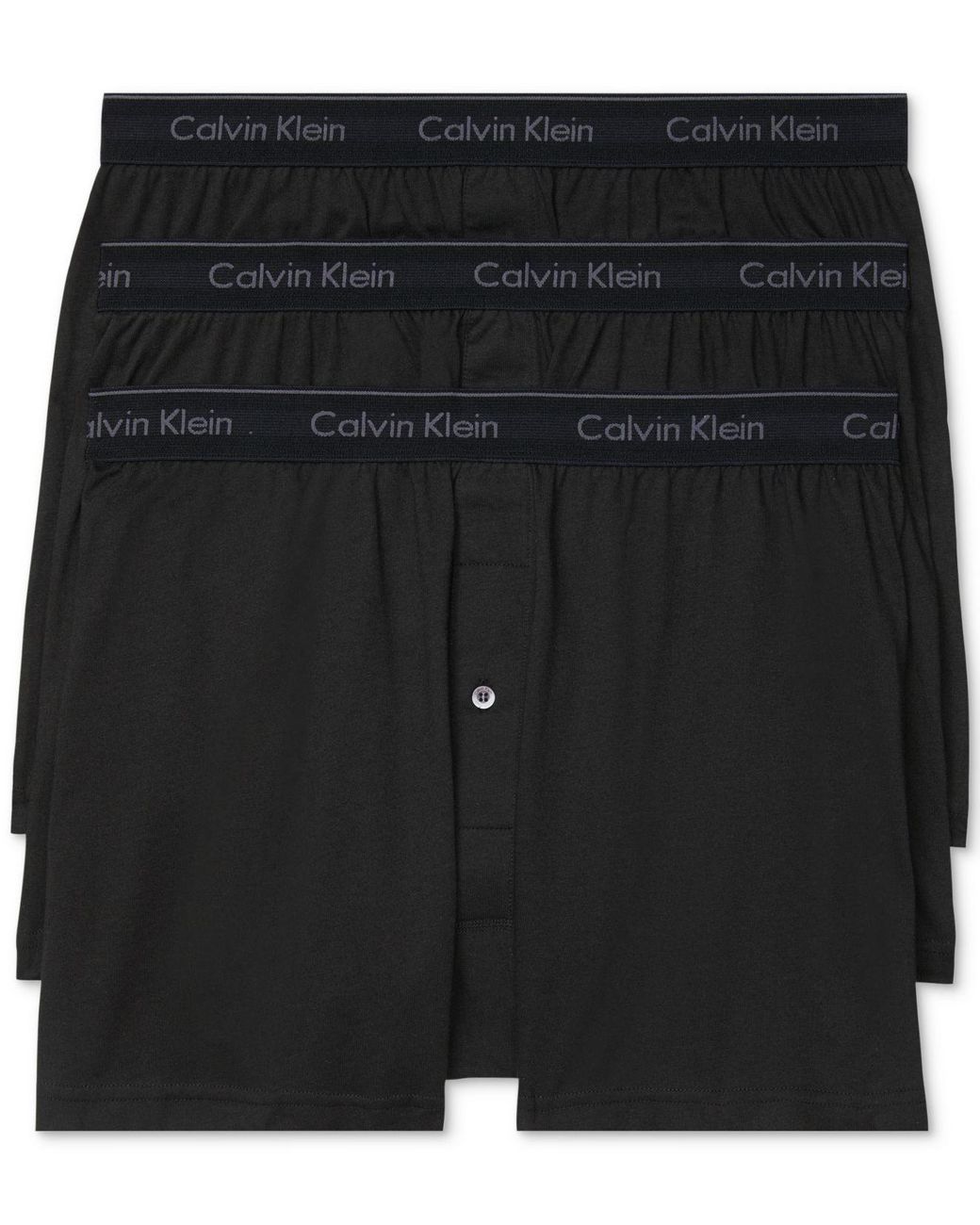 Calvin Klein 3pack Cotton Classics Knit Boxers in Black for Men Lyst