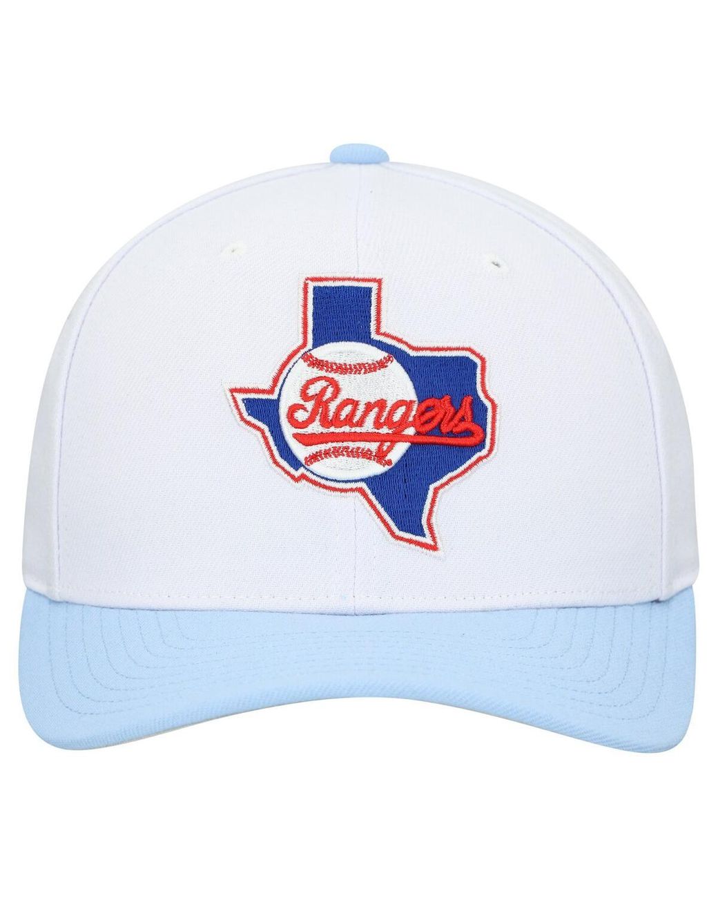 Mitchell & Ness White And Â Texas Rangers Basic Coop Pro Adjustable Hat