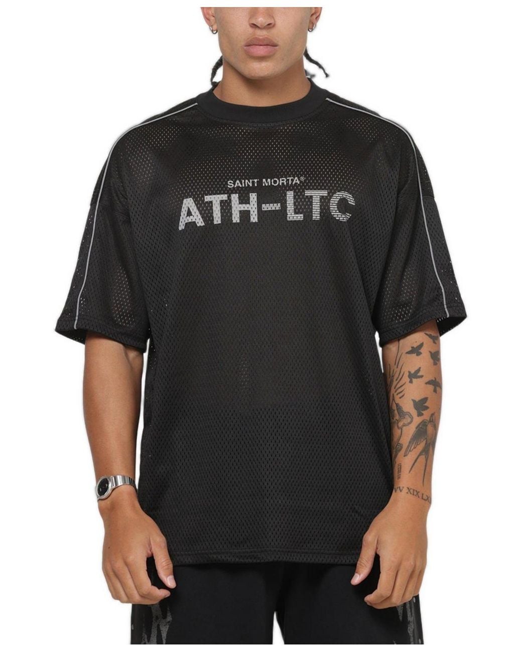 Saint Morta Black Athltc Mesh Jersey for men