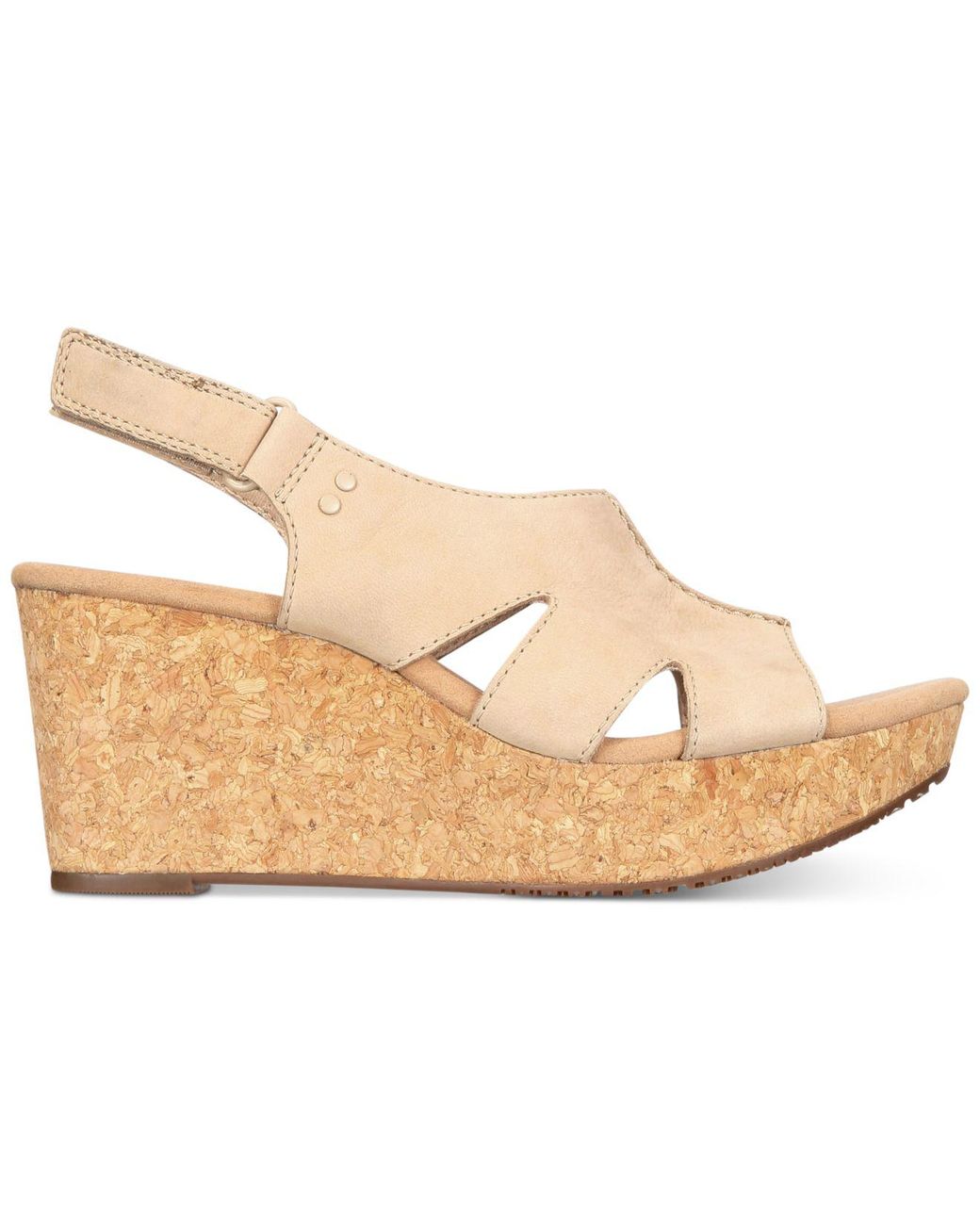 Clarks Leather Women's Annadel Bari Wedge Sandals in Sand Nubuck (Natural)  | Lyst