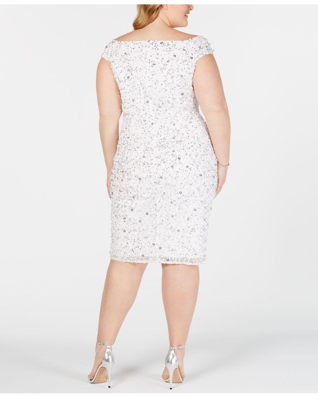 adrianna papell plus size beaded sheath dress