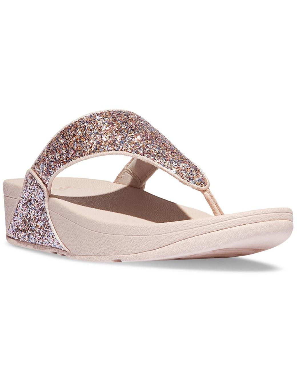 ◆Fitflop◆ [Lulu] Multi Glitter Pink Women's Slides Women's Lulu Multi-Tonal Leather Slides | FitFlop US