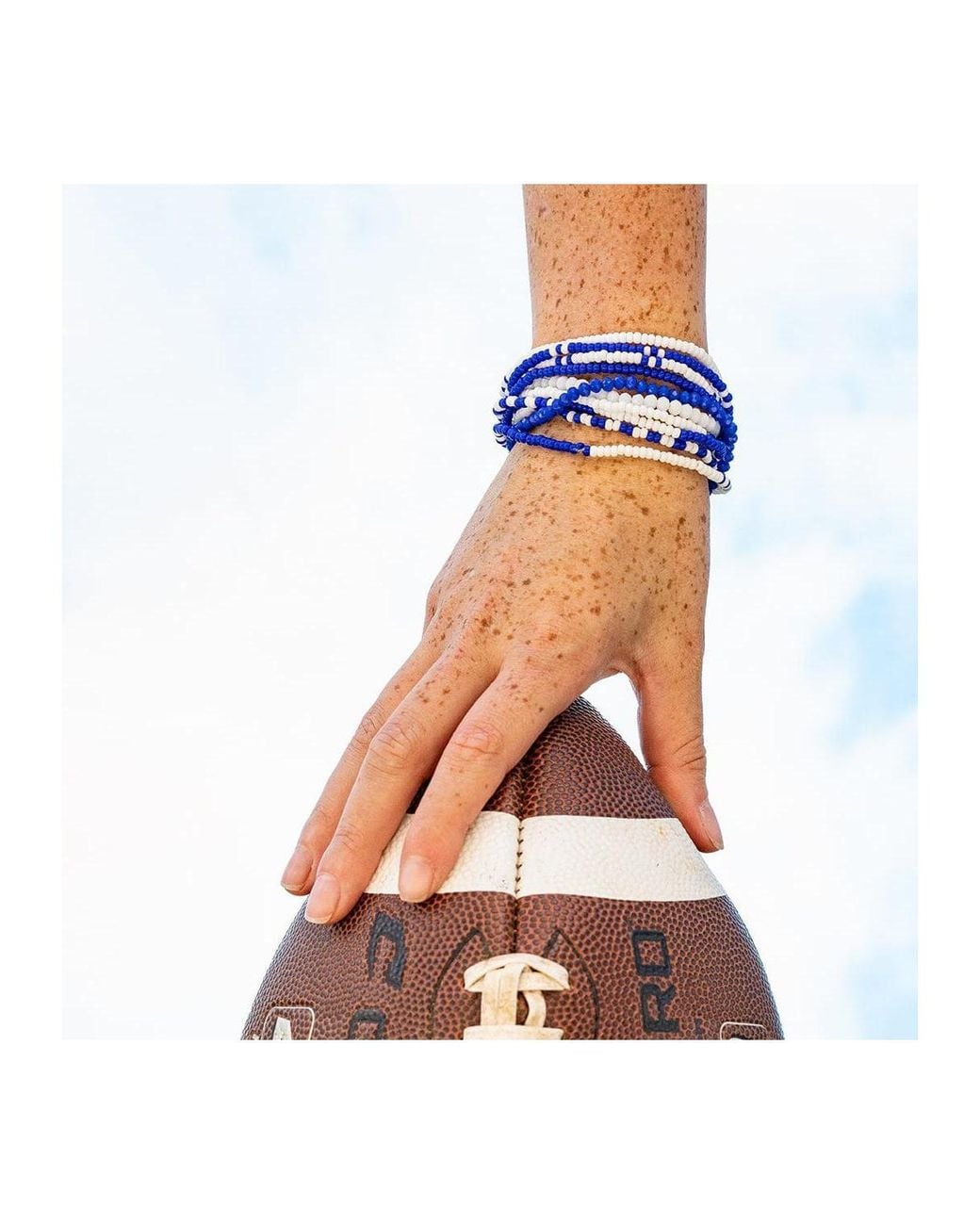 INK+ALLOY Blue Ink + Alloy Sage 10 Stranded Beaded Stackable Stretch Bracelets