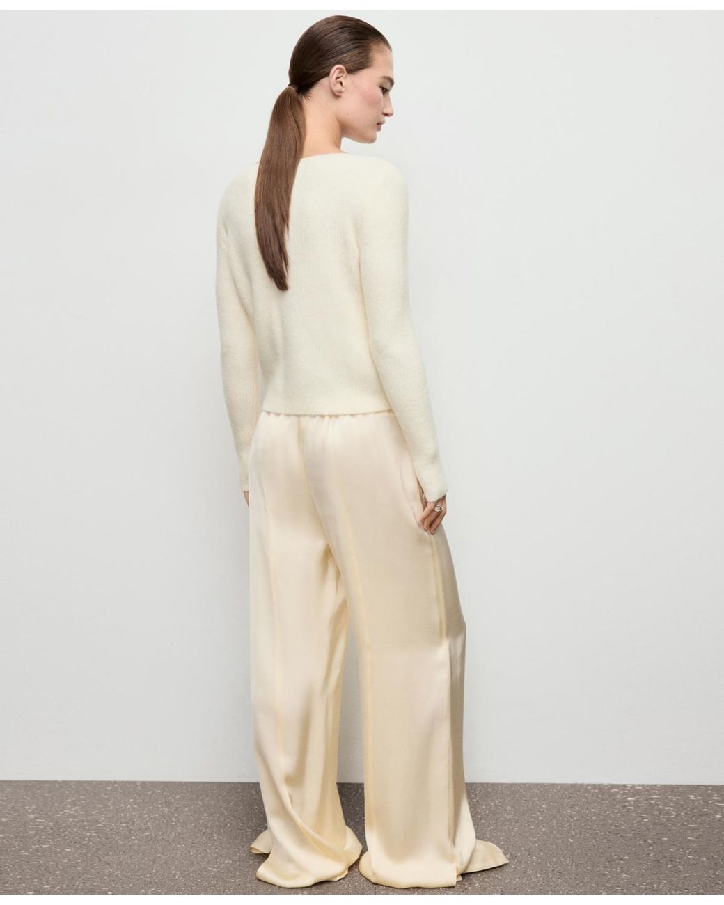 Mango Natural Knitted Ribbed Sweater