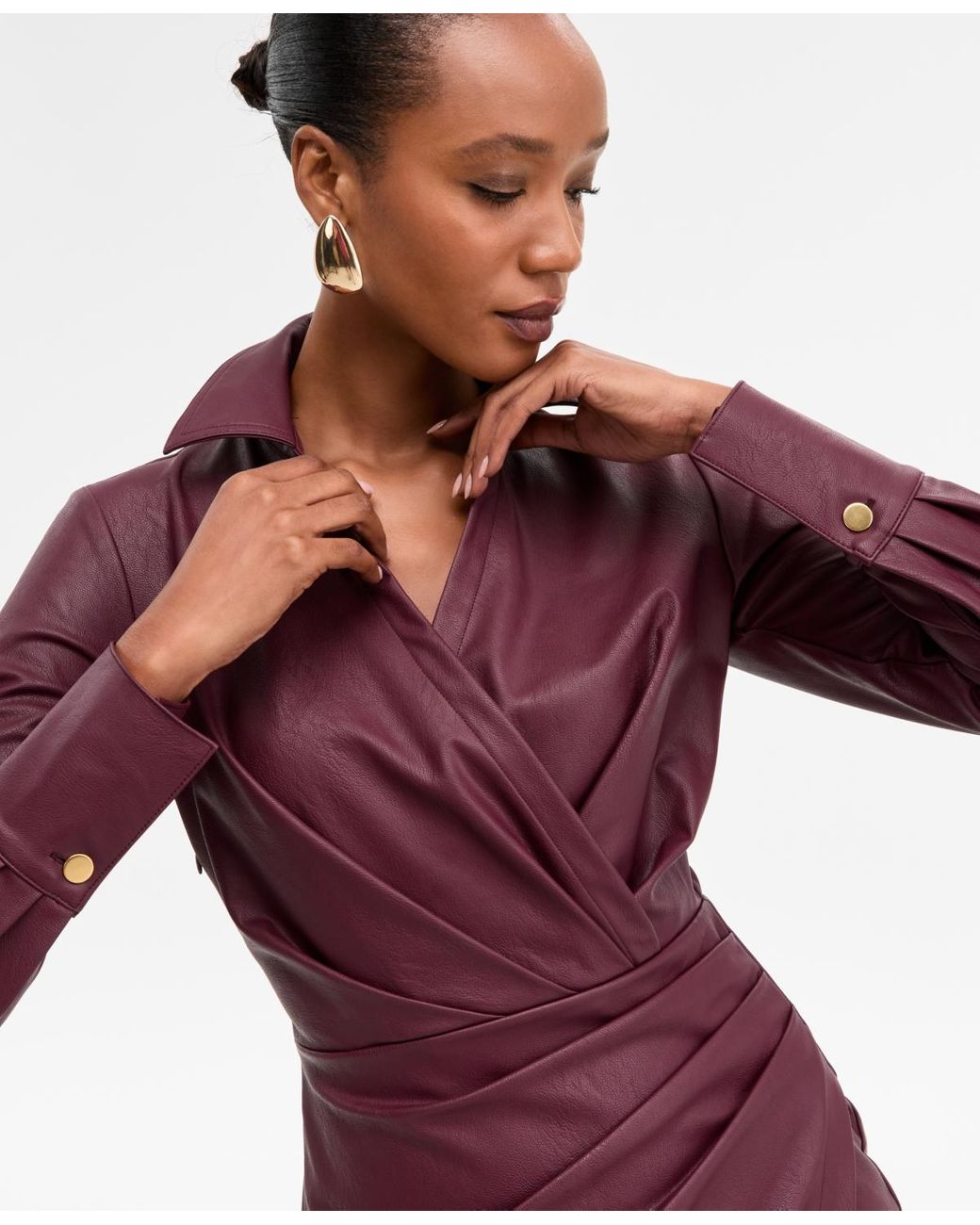 leather dress plus Vegan Leather Plus Size Dress main image 1