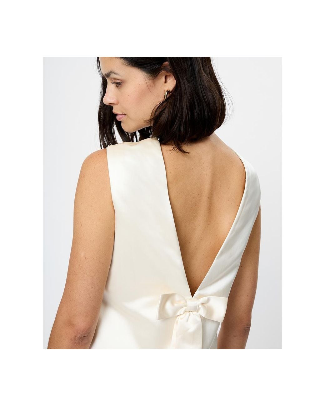 French Connection Jaxon Bow Shift Mini Dress in White | Lyst