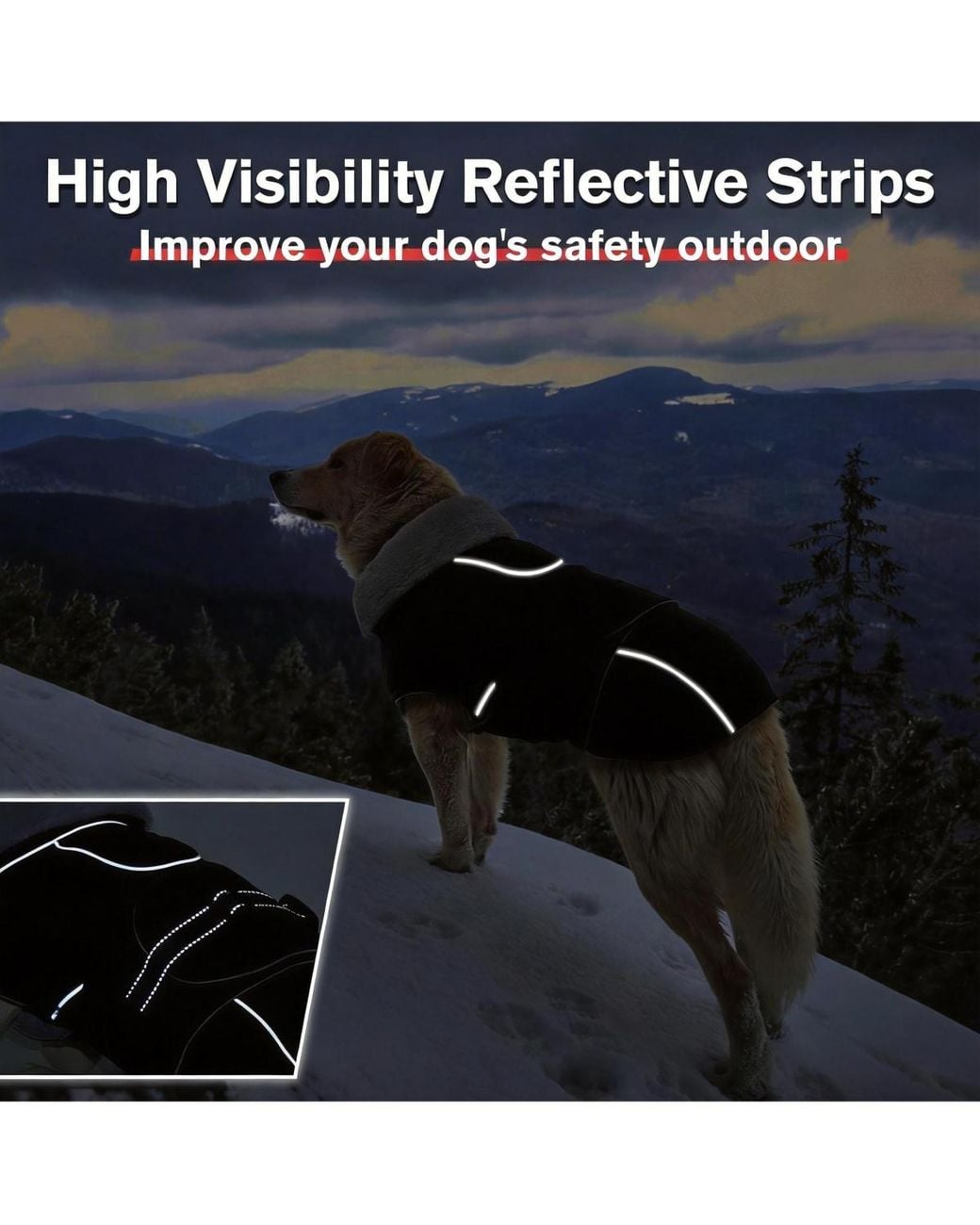 Aronkl Black Reflective Waterproof Dog Jacket