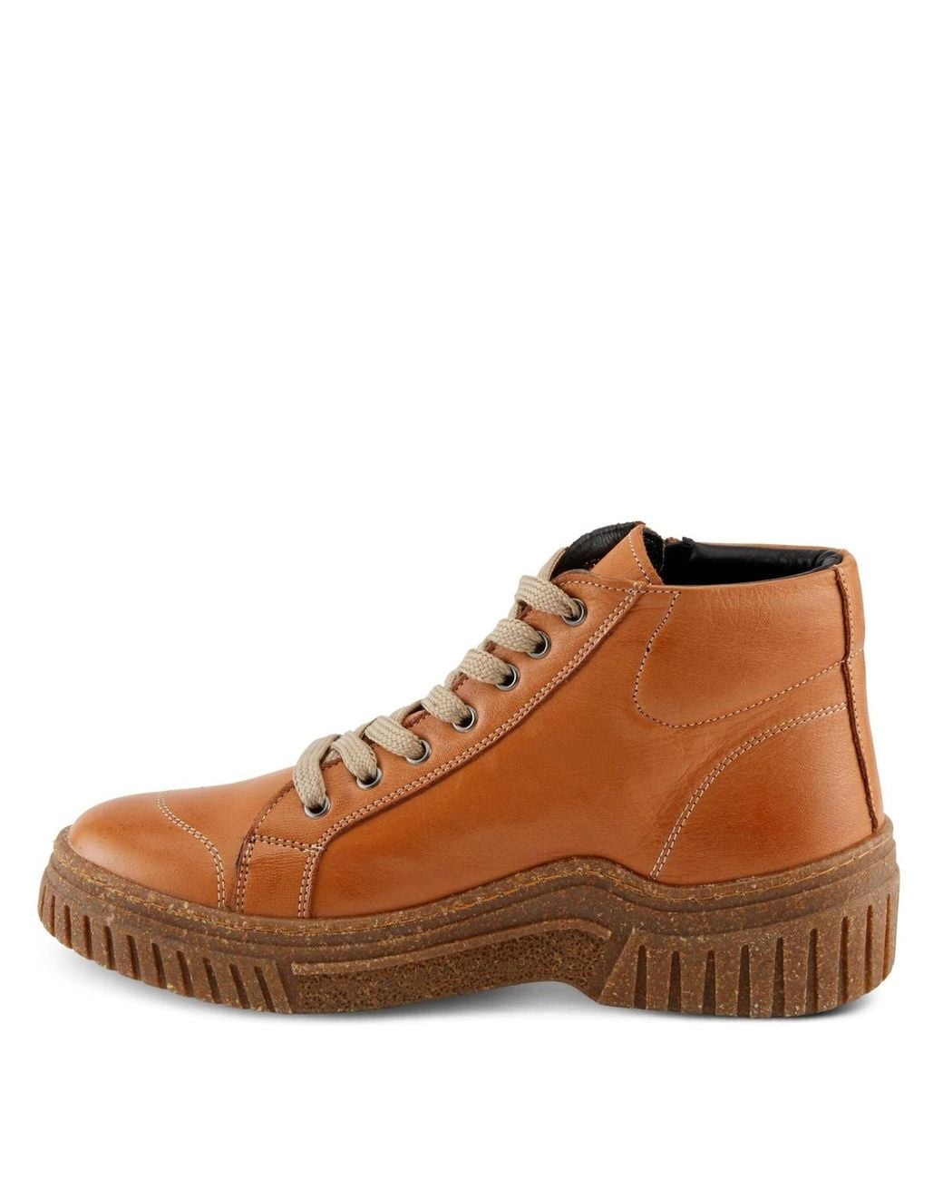 Spring Step Brown Loeva Leather High-top Sneaker Boot