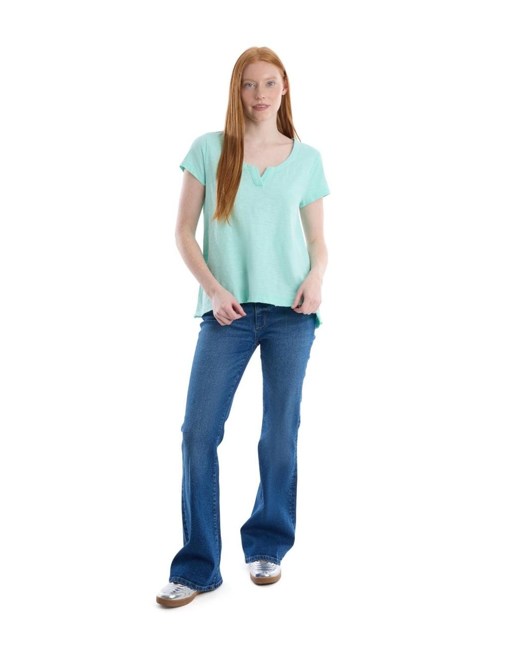 Wilt White 's Short Sleeve Placket Hi-lo Tee