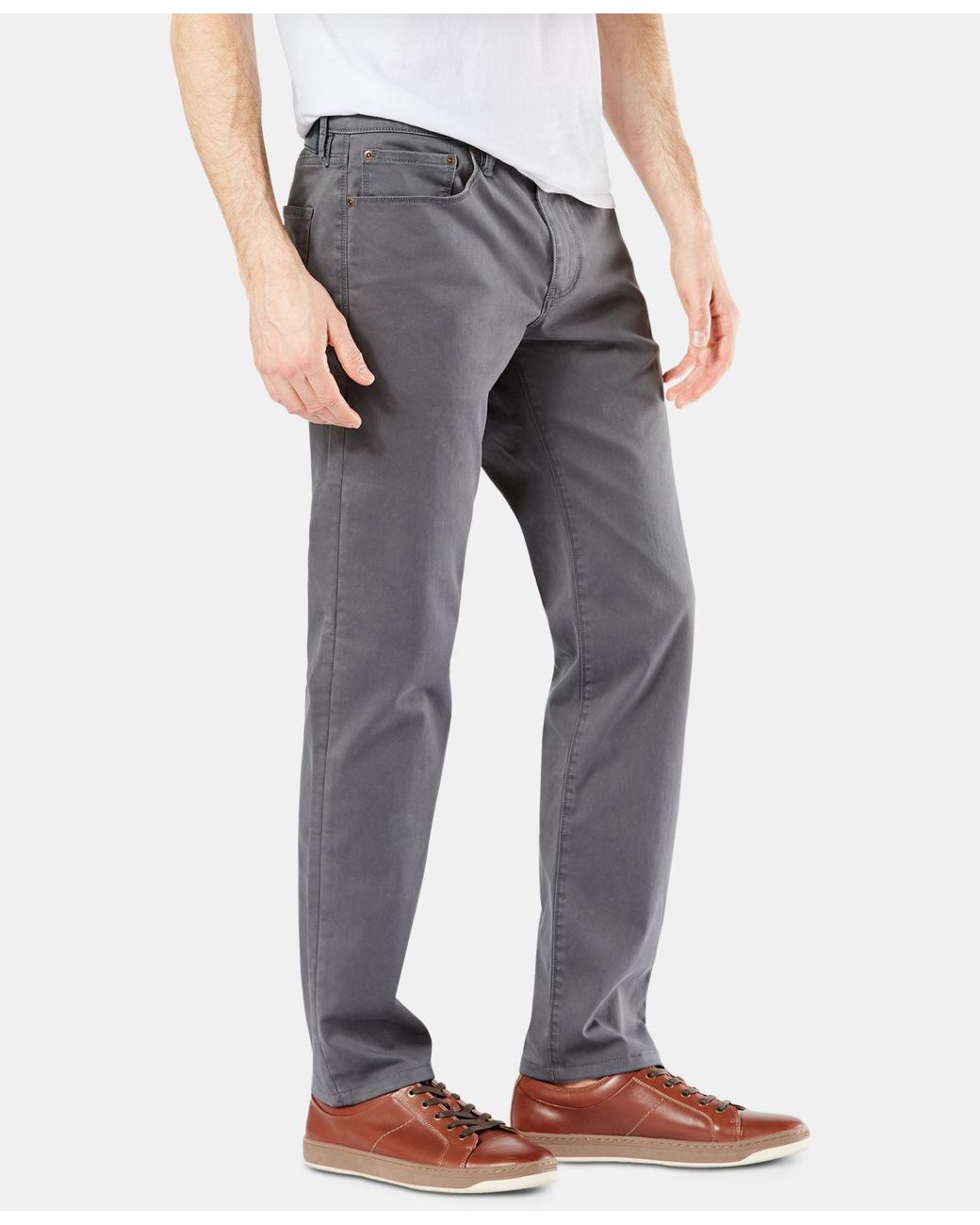 Dockers Denim Jean-cut Supreme Flex Slim Fit Pants, Created For Macy's in  Grey (Gray) for Men | Lyst