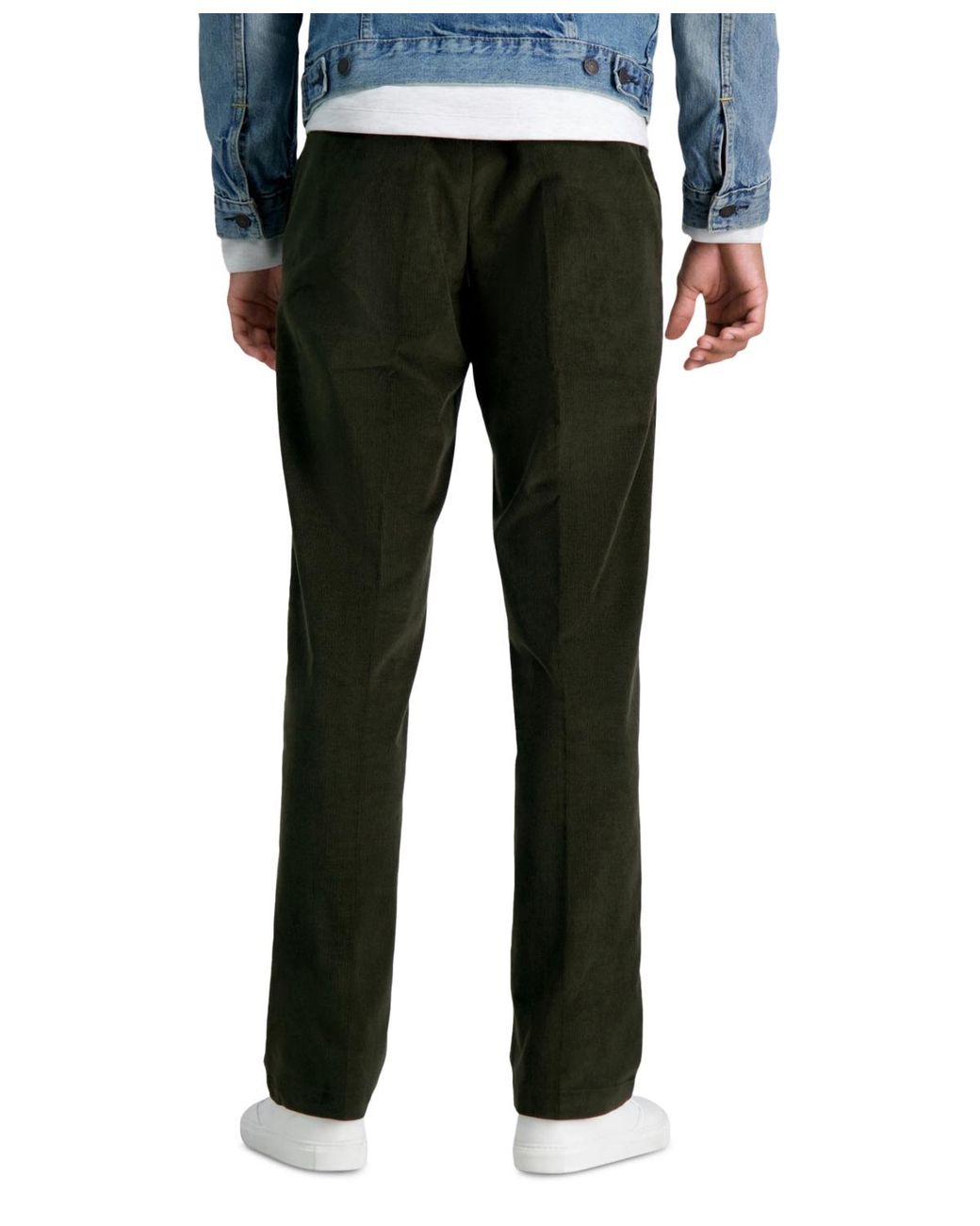 Haggar Classic-fit Stretch Corduroy Pants in Green for Men | Lyst