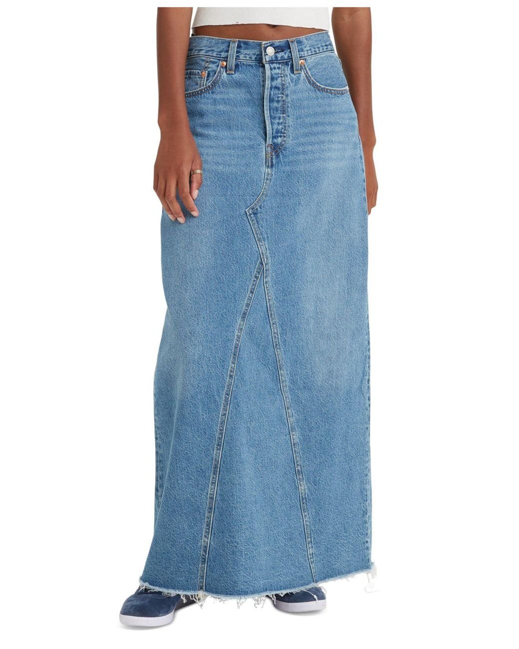 Levi's Iconic Paneled Denim Maxi Skirt in Blue Lyst