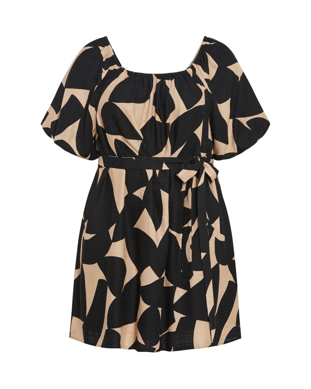 City Chic Black Uptown Mini Print Dress