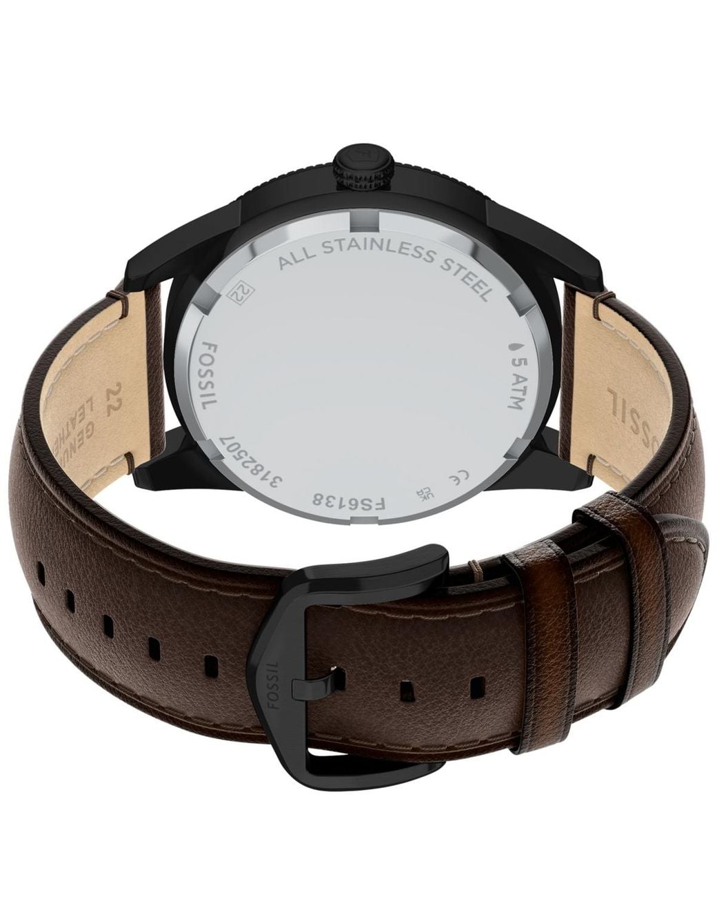 Fossil Black Pearson Multifunction Leather Watch for men