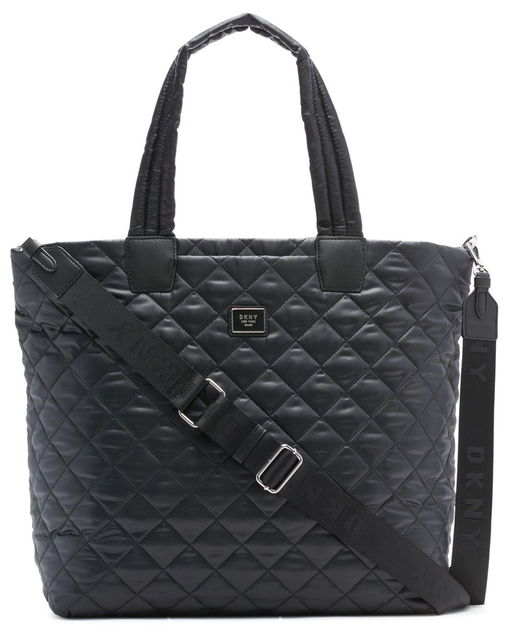 DKNY Maya Quilted Tote With Convertible Strap in Black Lyst