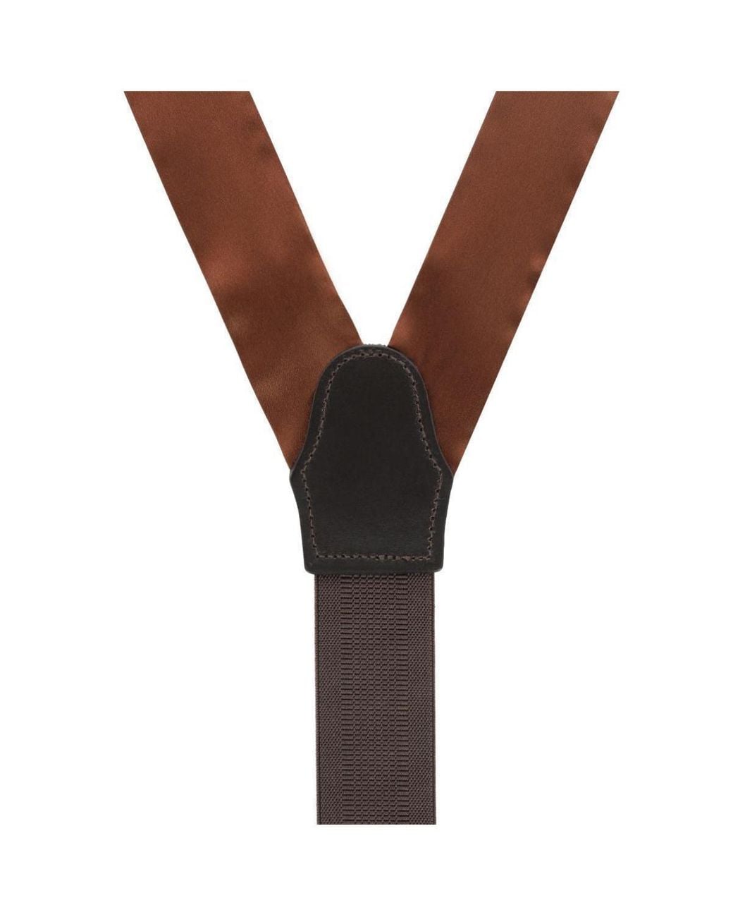 Trafalgar Brown Dutton Solid Colored Silk Button End Suspenders for men