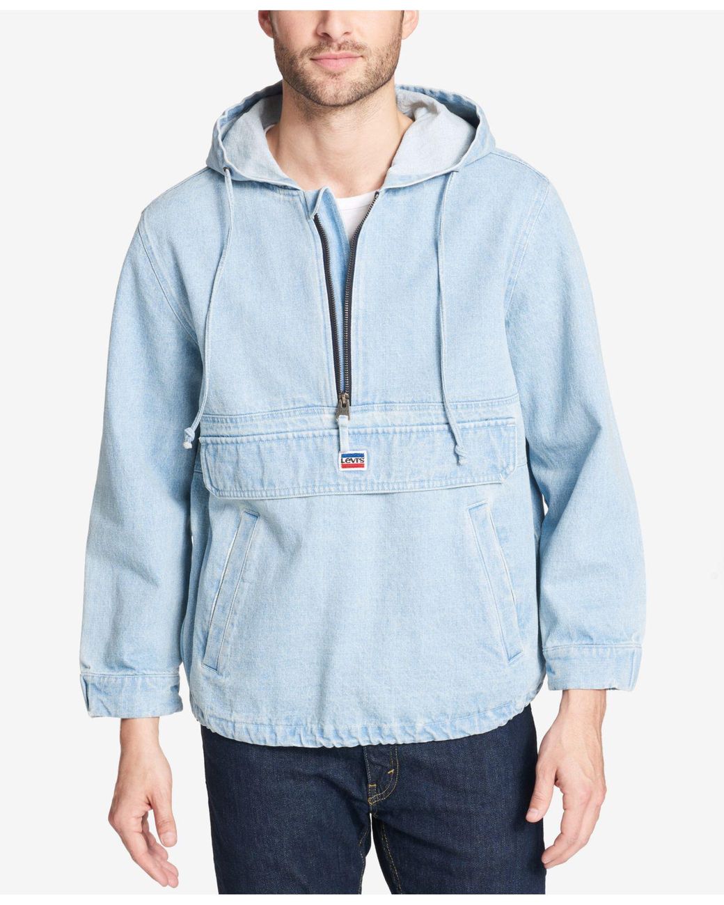 LEVI’S/BLUE DENIM FULL ZIP HOODIE JACKET