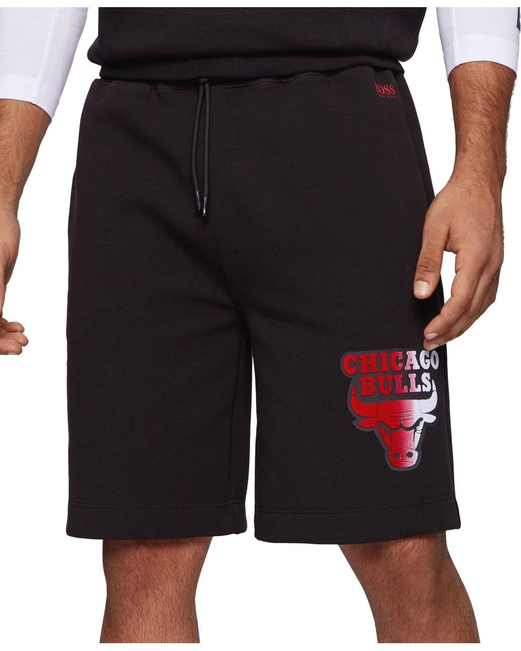 BOSS by Hugo Boss Cotton Boss X Nba Drawstring Shorts in Charcoal Black ...