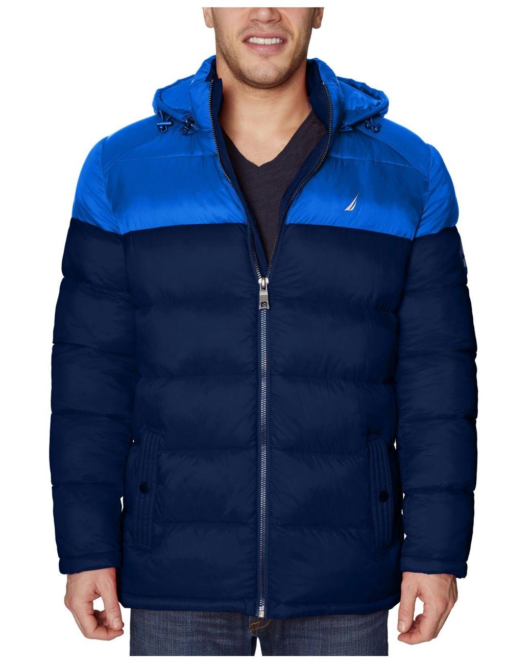 Nautica Synthetic Puffer Jacket in Dark Navy (Blue) for Men Lyst