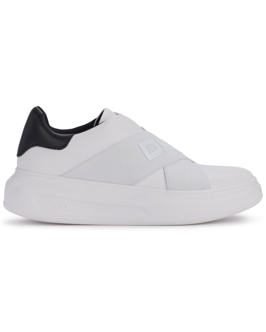 DKNY White Jaye Slip On Sneakers