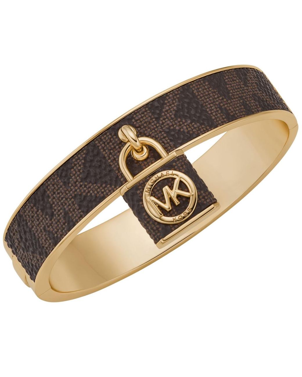 Michael Kors Lock Charm Bangle in Brown Lyst