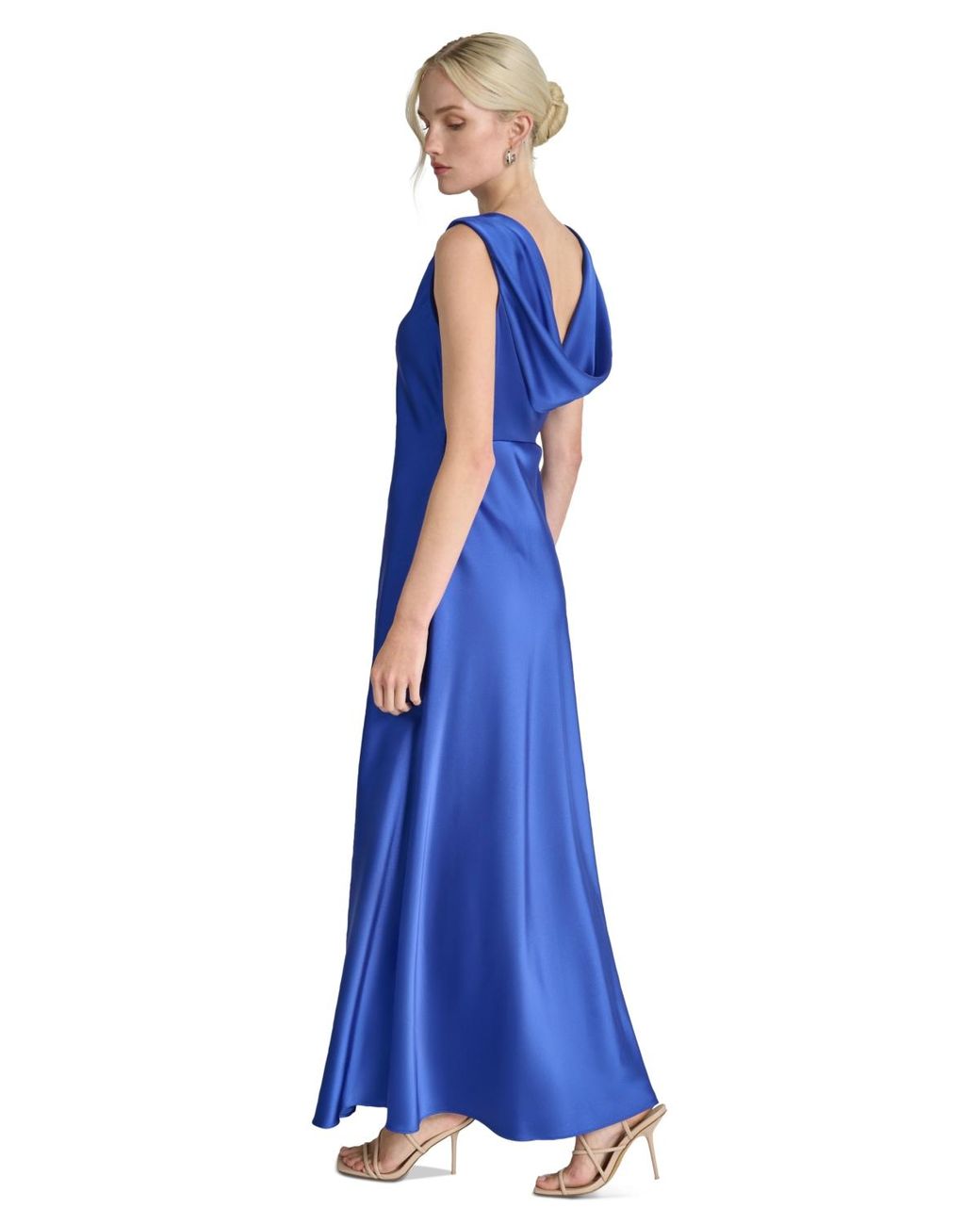 knee length dresses for ladies Sleeveless Cowl Neck Sequin Dress