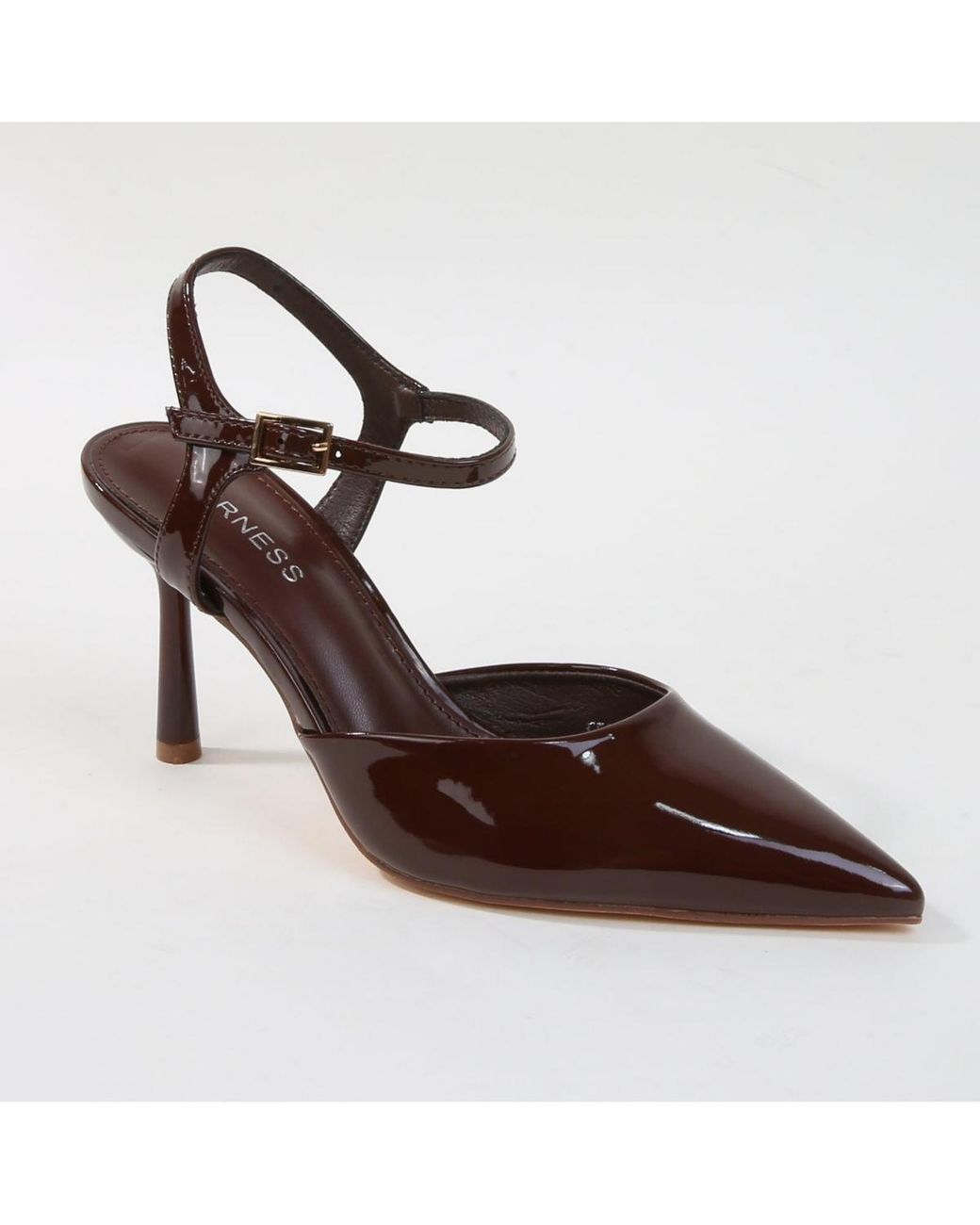 BERNESS Brown Cesia Ankle Strap Heels
