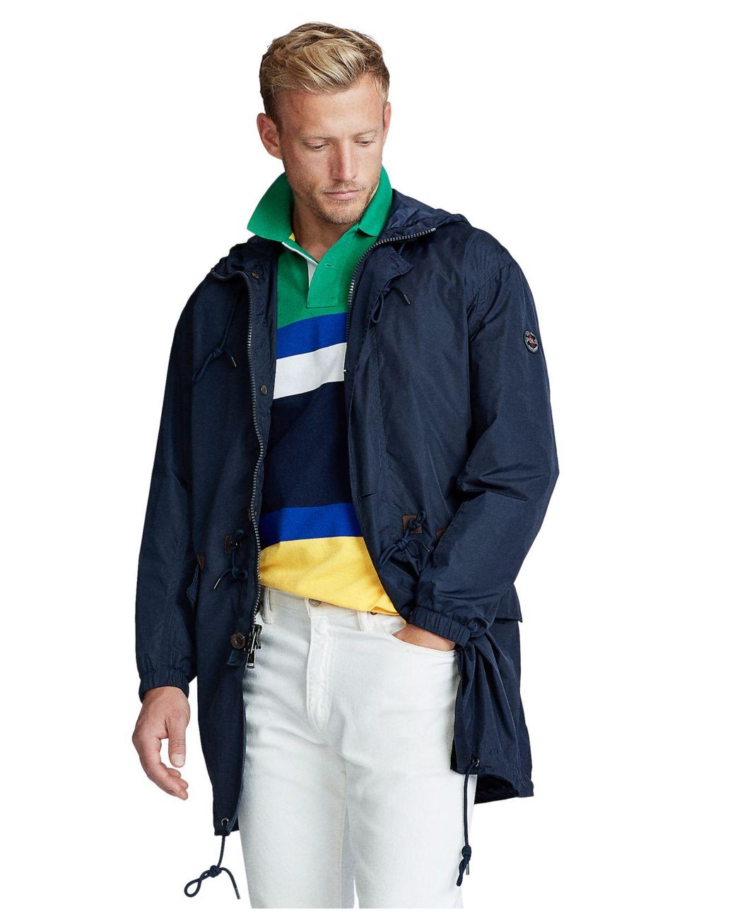 Polo Ralph Lauren Leather Water-resistant Marsh Coat in Blue for Men | Lyst