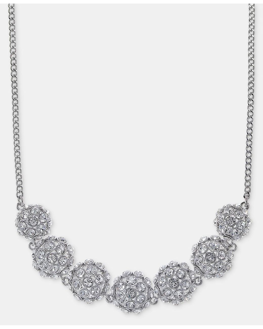 Givenchy Metallic Pave Cluster Statement Necklace