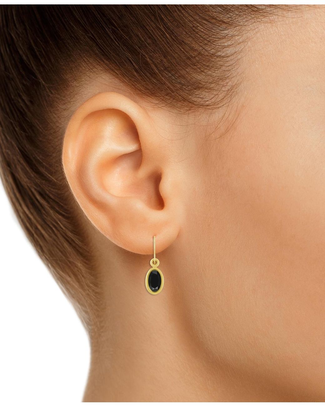 Macy's Metallic Oval Gemstone Drop Earrings