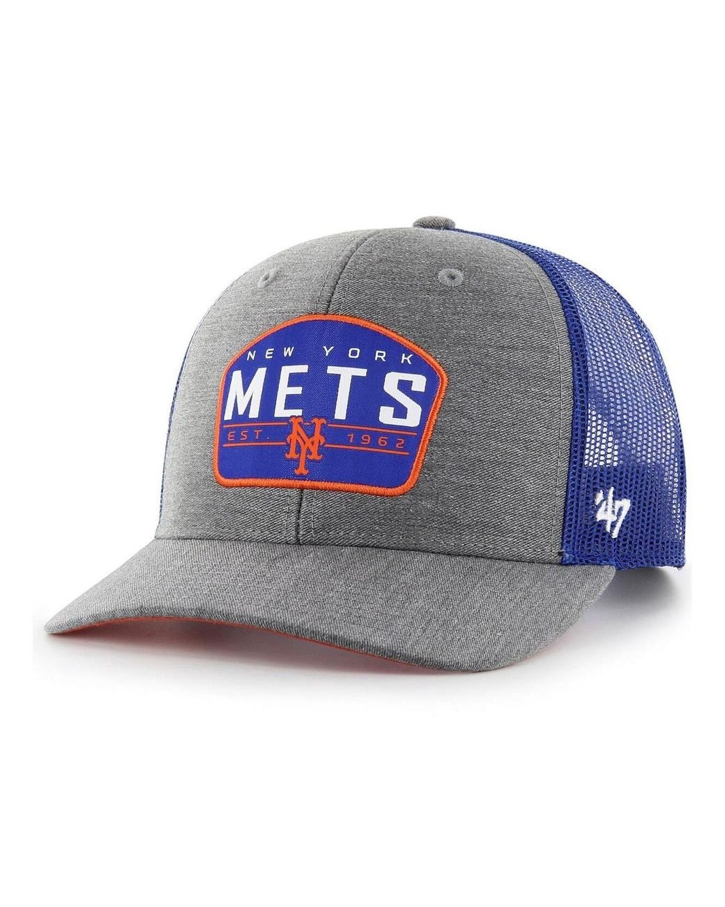 47 Brand Charcoal, Royal New York Mets Slate Trucker Snapback Hat in ...