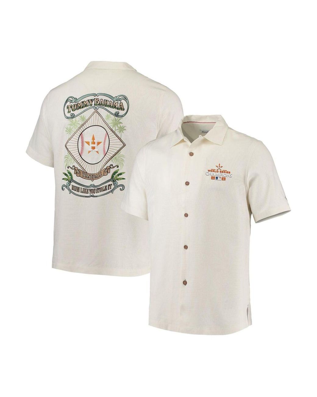 Tommy Bahama White Houston Astros 2022 World Series Champions Run Like You  Stole It Button-up Short Sleeve Shirt for Men