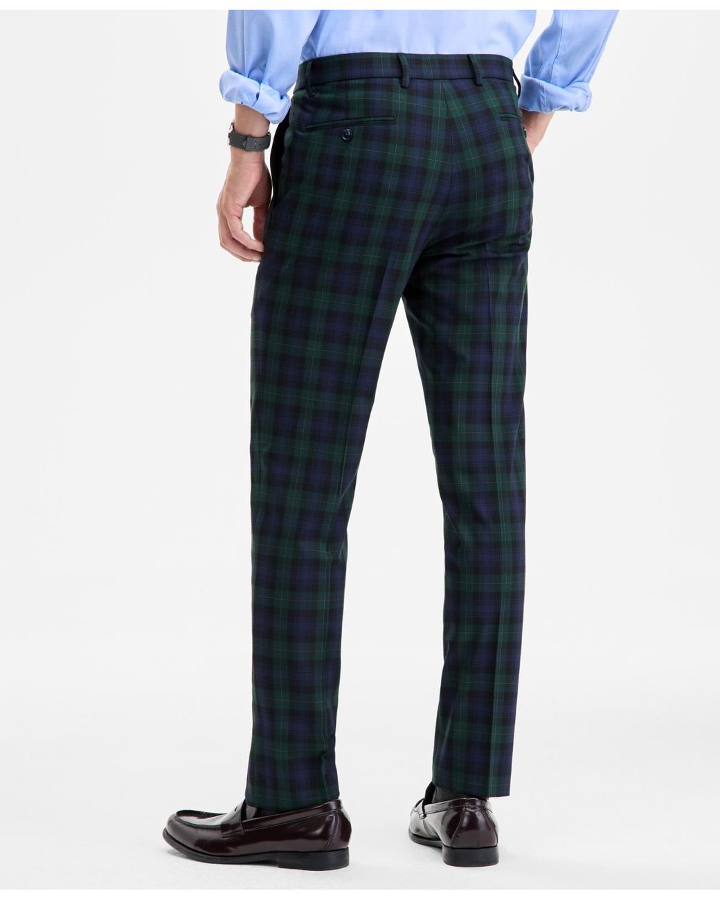 Tommy Hilfiger Tartan Modern-fit Dress Pants in Blue for Men | Lyst