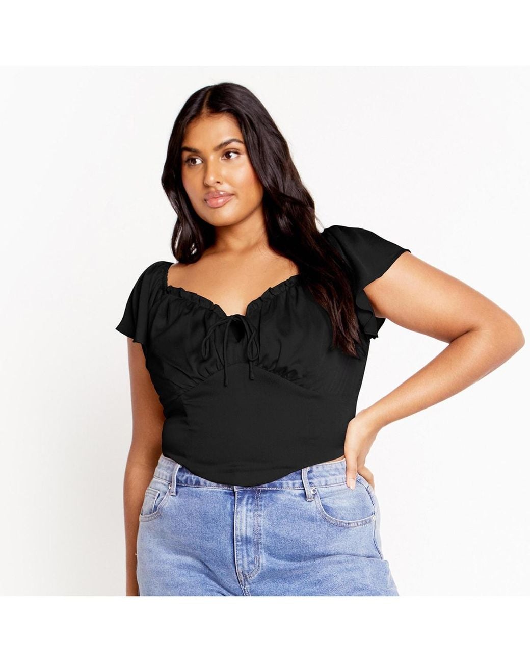 City Chic Black Mae Top