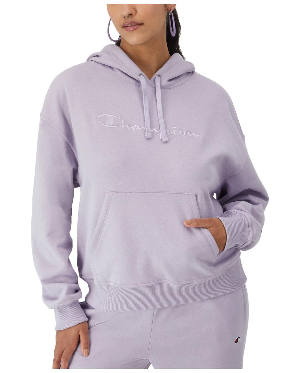 Champion purple white and grey hoodie sale