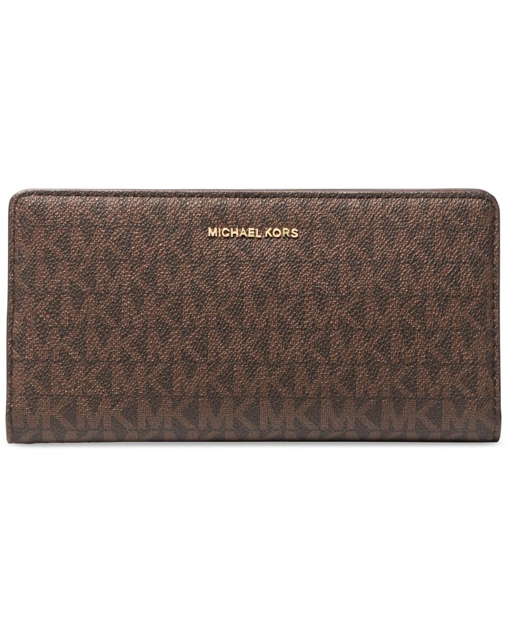 Michael Kors Brown Michael Bryant Large Slim Snap Wallet
