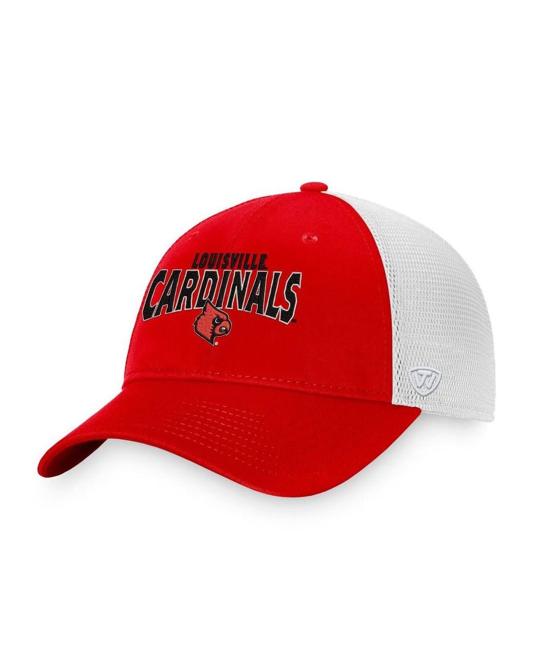 Top Of The World Red, White Louisville Cardinals Breakout Trucker Snapback  Hat for Men