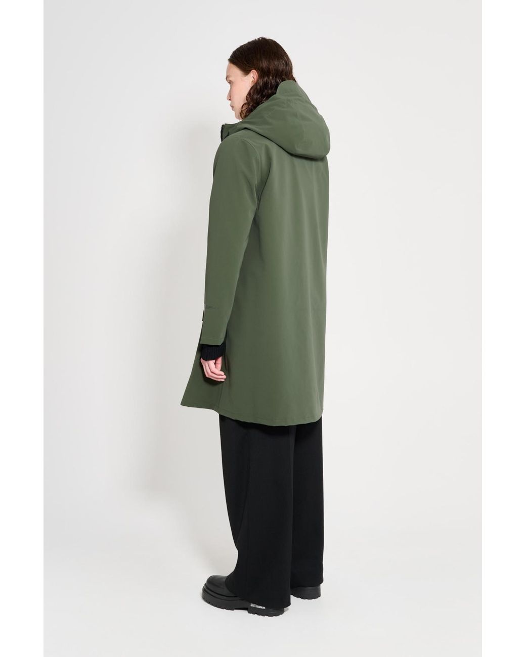 Stutterheim Green Mosebacke Patch Matte Raincoat