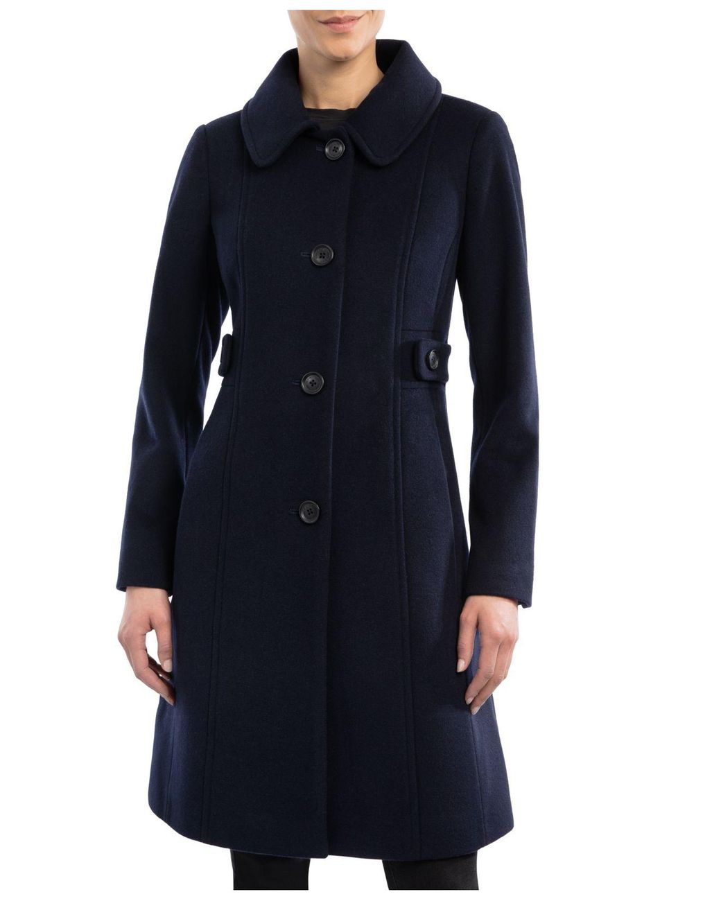 Anne Klein Clubcollar Walker Coat in Blue Lyst
