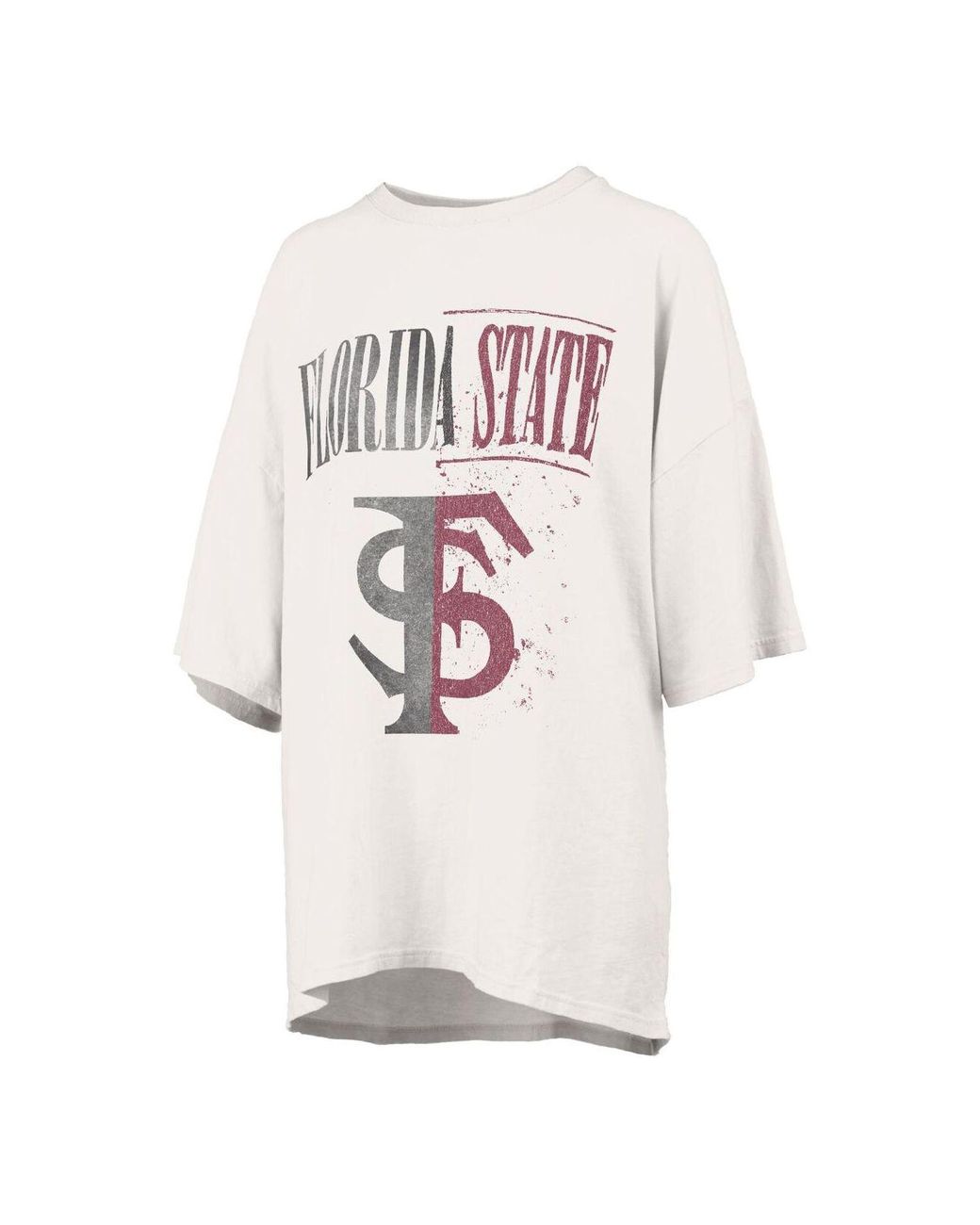 Women's Pressbox White Florida State Seminoles The Big Shirt Oversized Long  Sleeve T-Shirt