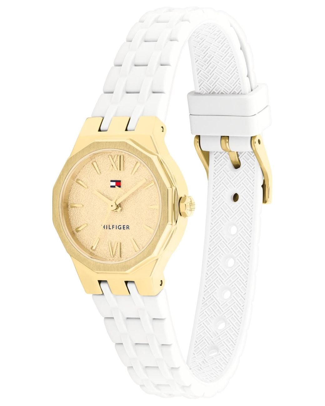 Tommy Hilfiger Metallic Quartz Silicone Strap Watch
