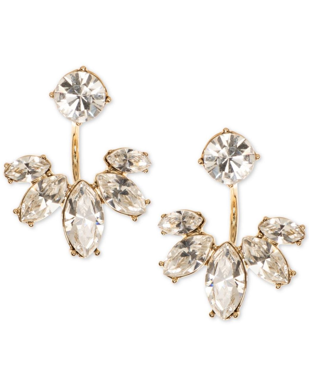 Marchesa Ritajacket Marchesa Tone Crystal Jacket Earrings in Metallic | Lyst